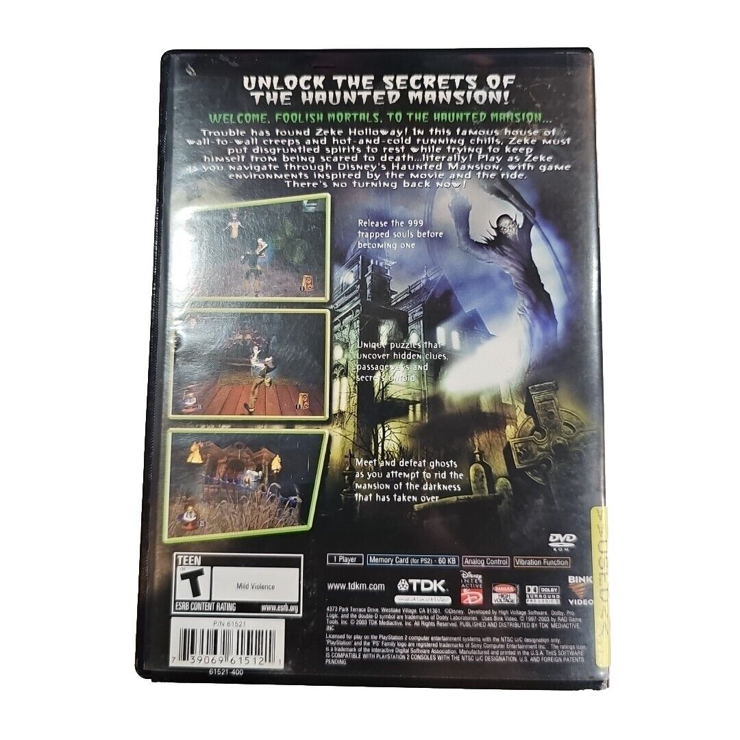 The Haunted Mansion PS2 PlayStation 2 + Movie Ticket - Complete CIB