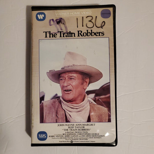 The Train Robbers Vhs! 1973 Action! (See) The Villian & Escort West John Wayne