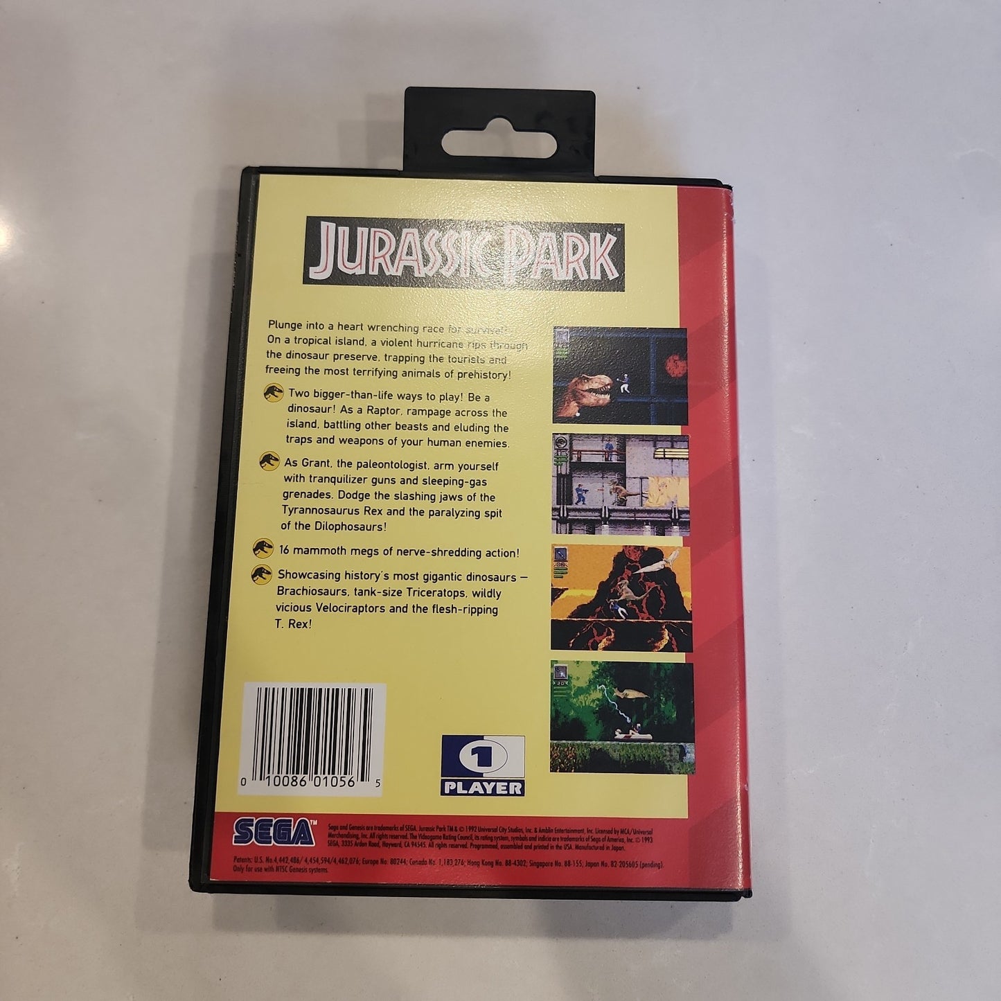 SEGA Jurassic Park Sega Genesis Complete in Case w/ Manual Action & Adventure GA