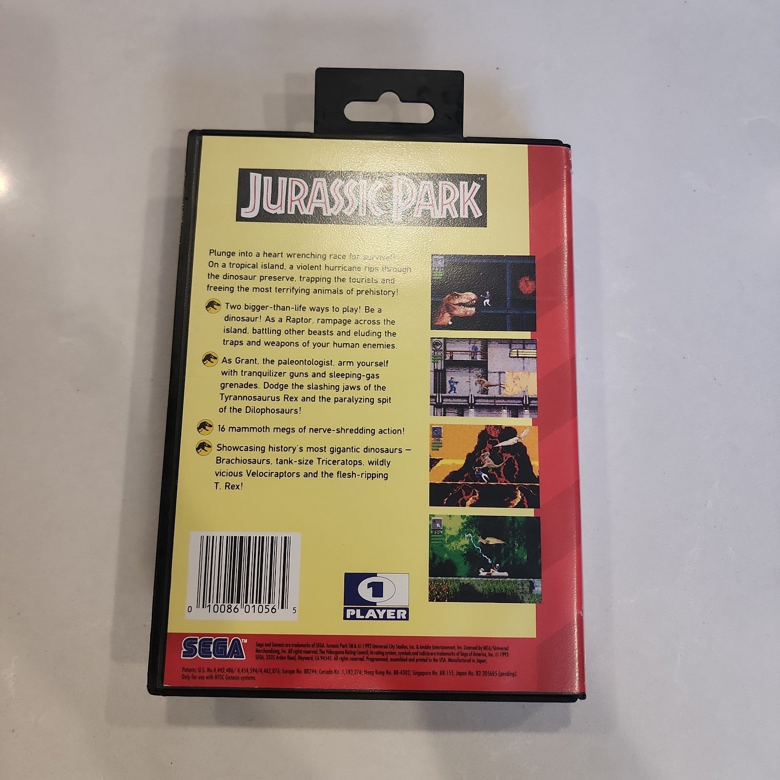 SEGA Jurassic Park Sega Genesis Complete in Case w/ Manual Action & Adventure GA
