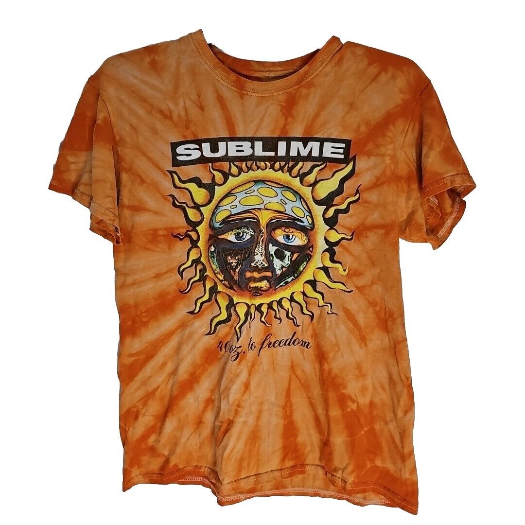 Mens Sublime Logo Tye Dye T-shirt Mens Medium Orange Sun Tee Large