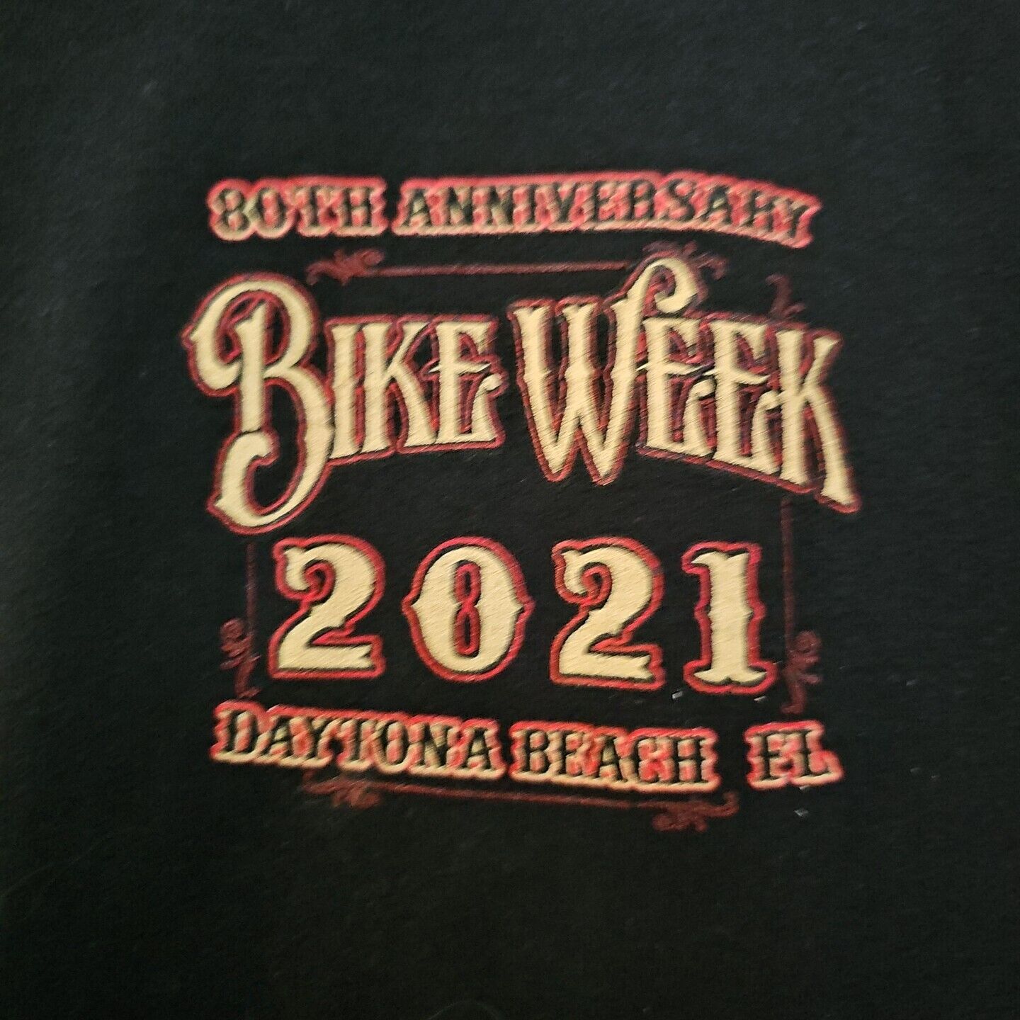 2021 Bike Week Daytona Beach 80th Anniversary T Shirt L Biker