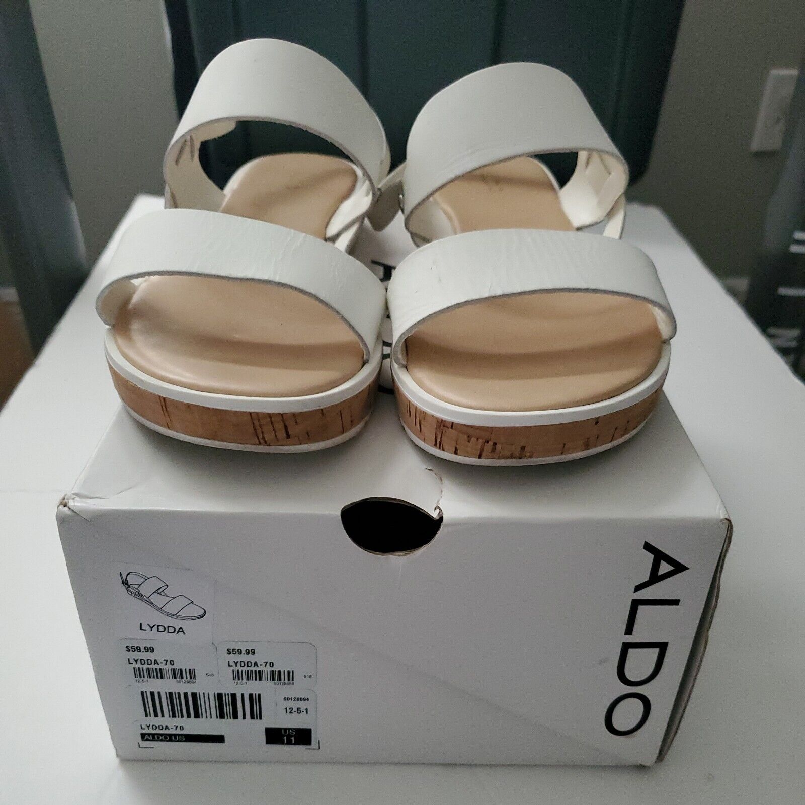 Aldo Lydda (Size 11) White and Beige Sandal Woman 