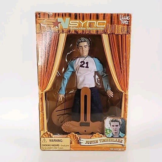 Vtg NSYNC JUSTIN TIMBERLAKE Doll 90s Marionette Living Toys NEW 