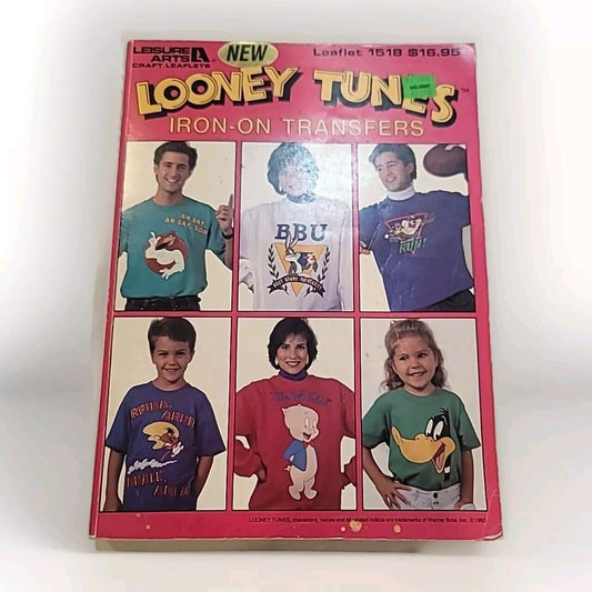 Looney Tunes Iron-on Transfer Book # 1518 VTG 1993 Leisure Arts TAZ Marvin Bugs