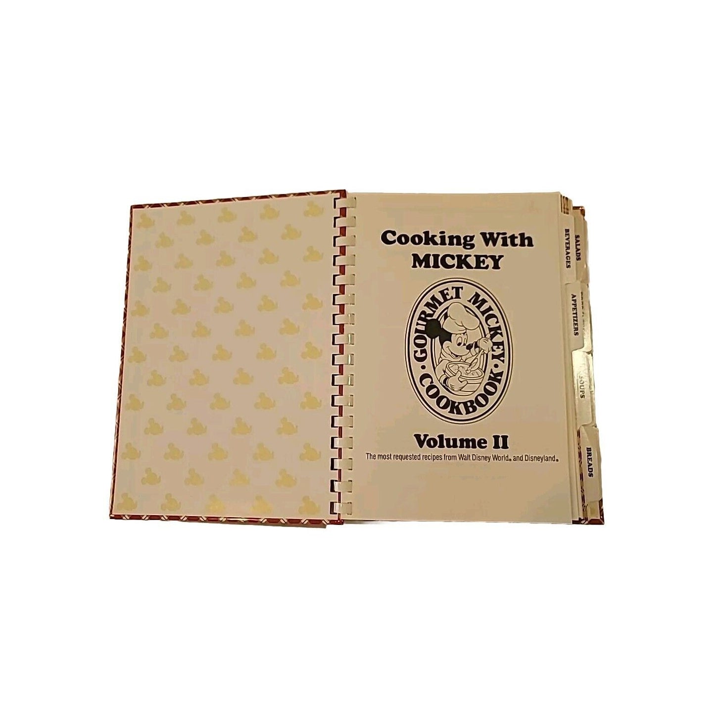 Disney Cooking with Mickey Mouse Volume 2 Vintage Cookbook Hardback Spiral Bound