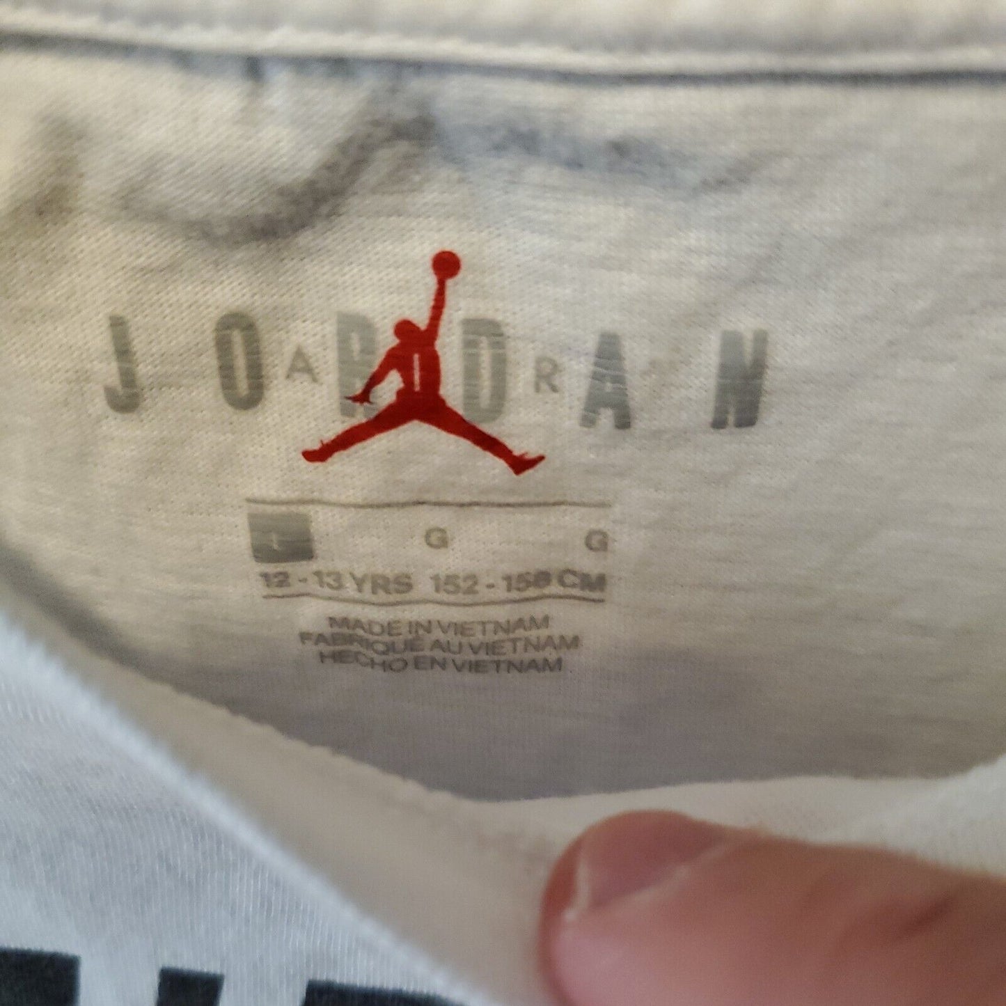 Air Jordan #23 Jumpman White Red Black T-Shirt Youth Size L C1