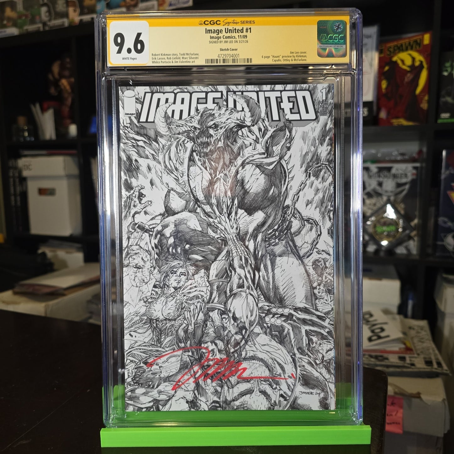 IMAGE UNITED #1 1:100 JIM LEE SKETCH COVER CGC 9.6 NM+ SIGNED BY JIM LEE