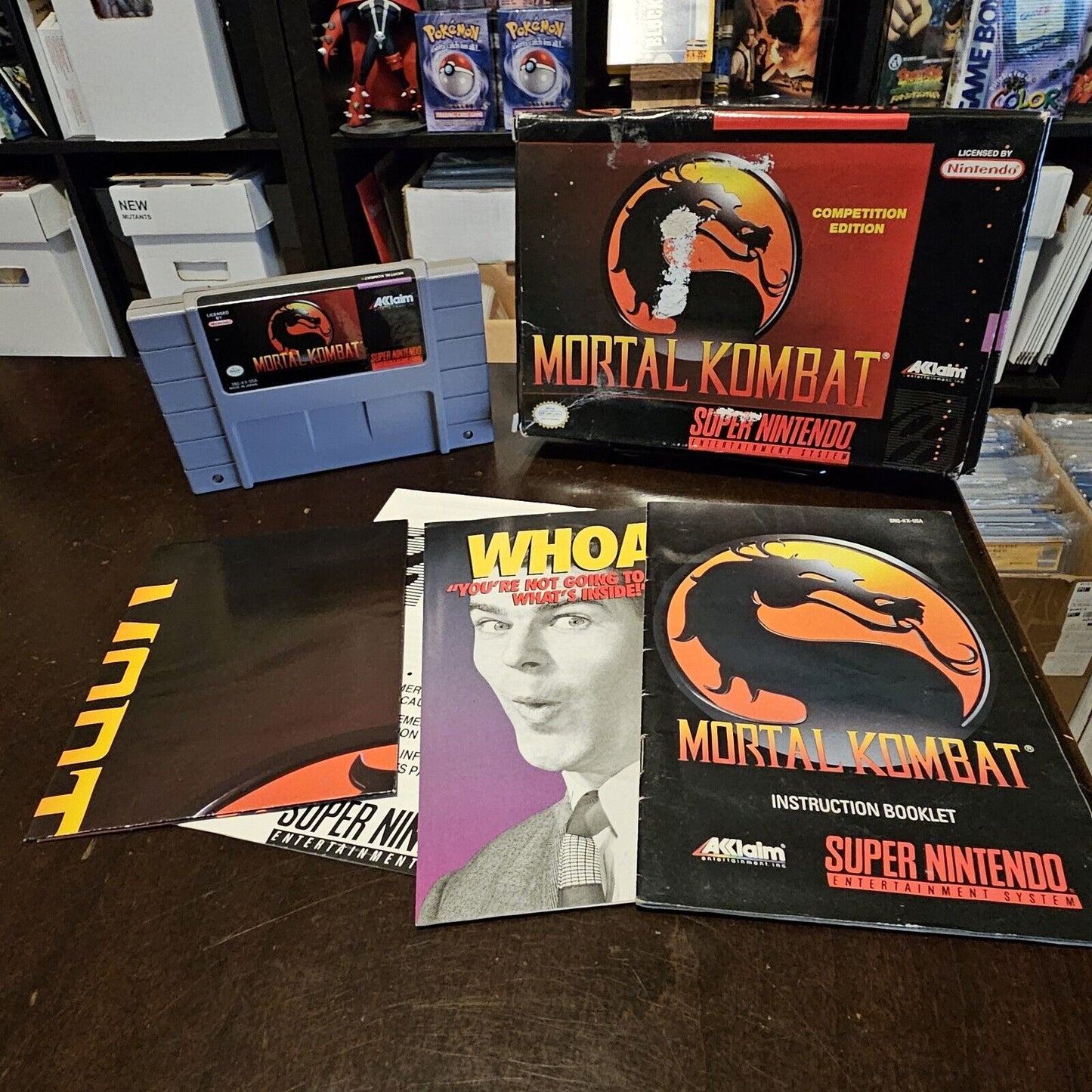 Mortal Kombat: Competition Edition (SNES 1992) CIB With Reg, Excellent Condition