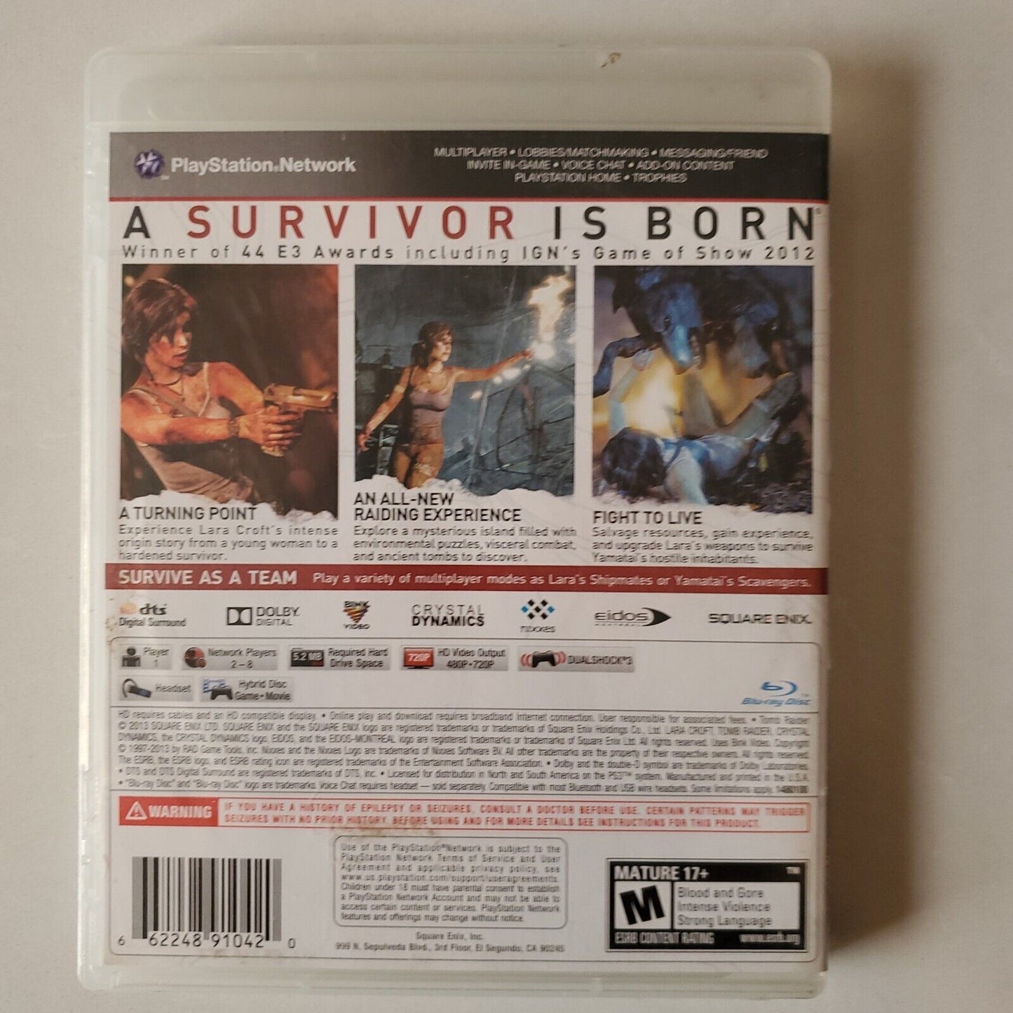 Tomb Raider (Sony PlayStation 3, 2013) PS3 Video Game No Manual Tested