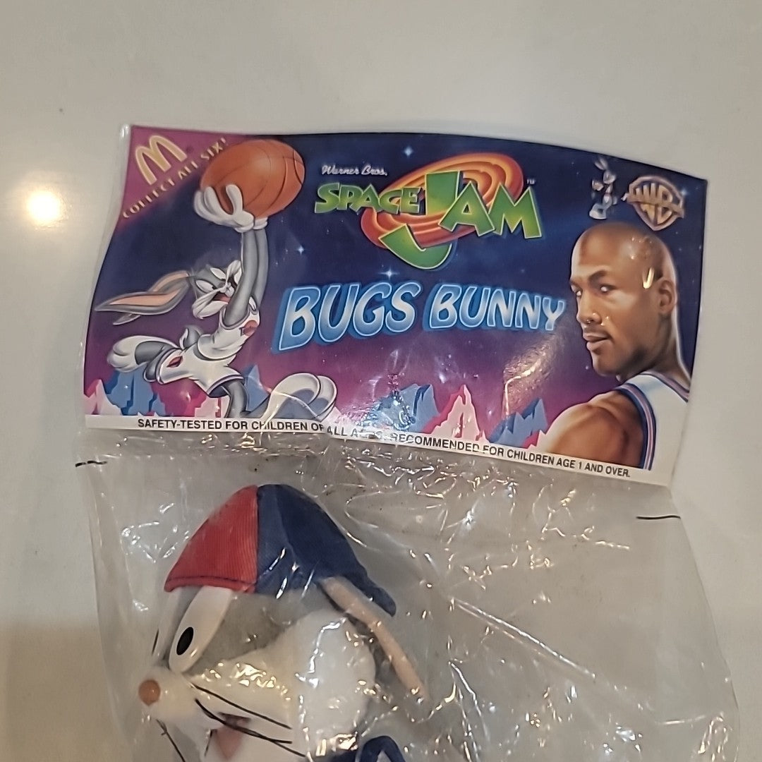 NEW! Space Jam Bugs Bunny McDonalds Plush Toy Movie Collectible 1996 Happy Meal