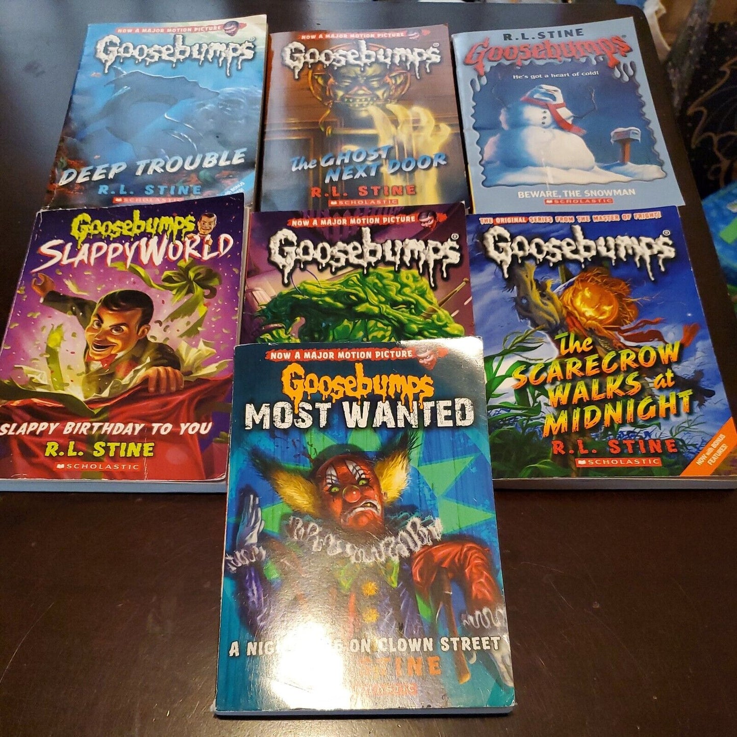 Lot of 7 Goosebumps Books Scholastic! Scarecrow, Snowman, Monastery Blood ++ 