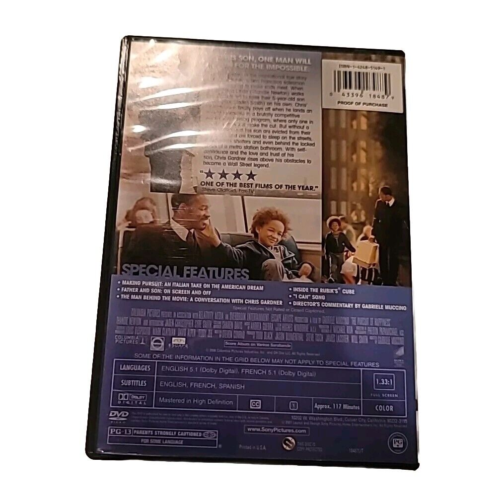 The Pursuit Of Happyness (DVD, 2007, Full Screen)