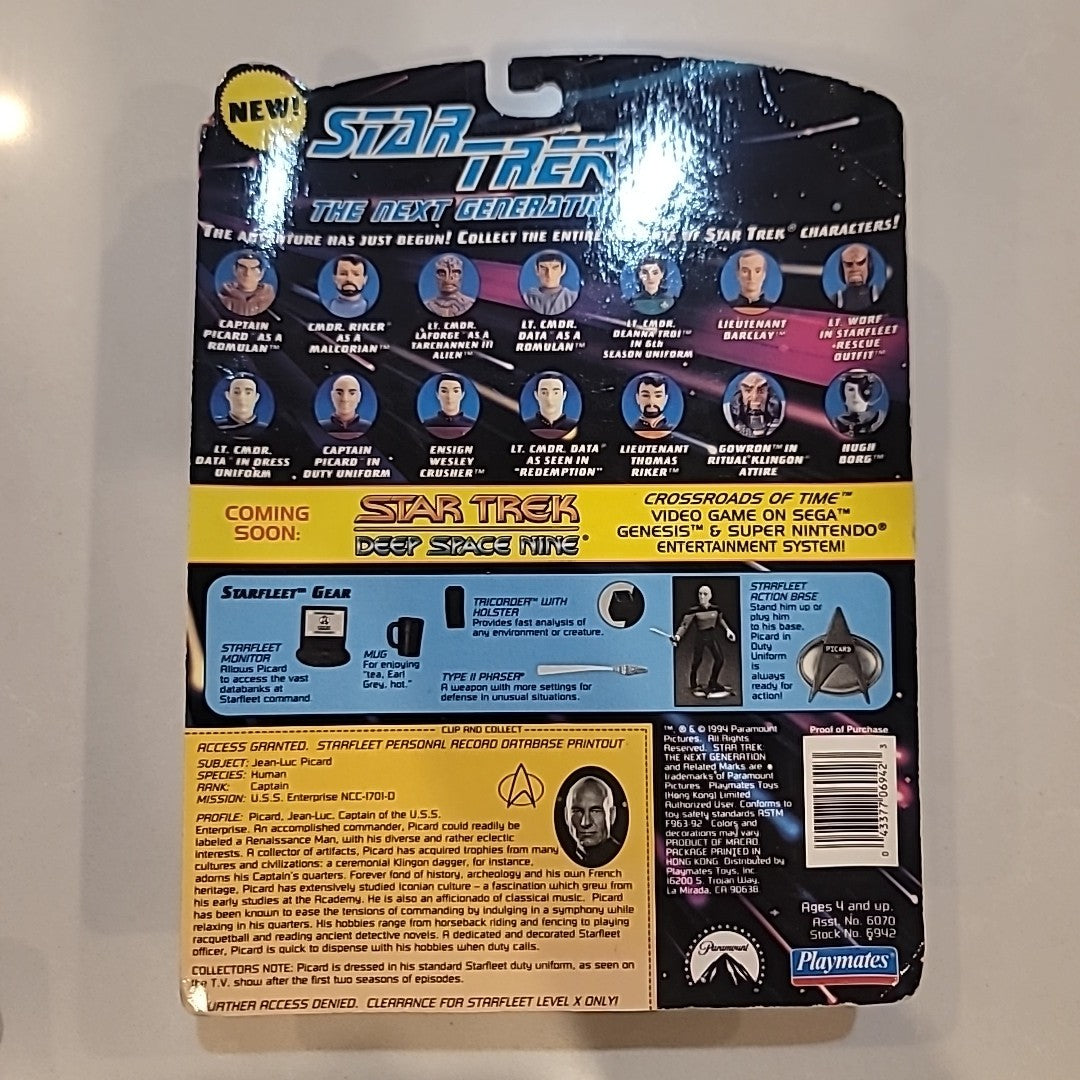 Star Trek Next Generation Captain Picard Action Figure Duty Uniform NUMBERED