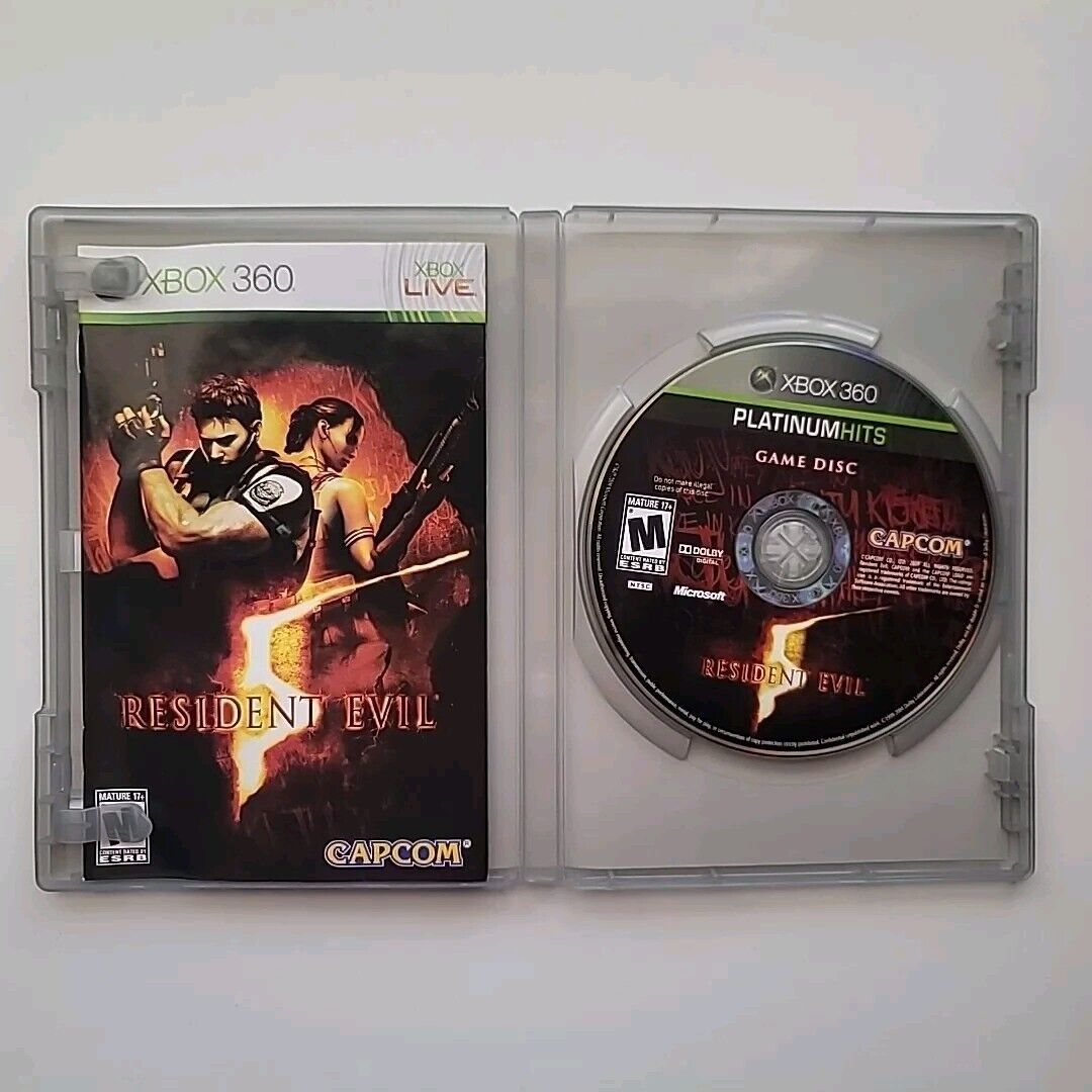 Resident Evil 5 Xbox 360 Platinum Hits Complete CIB