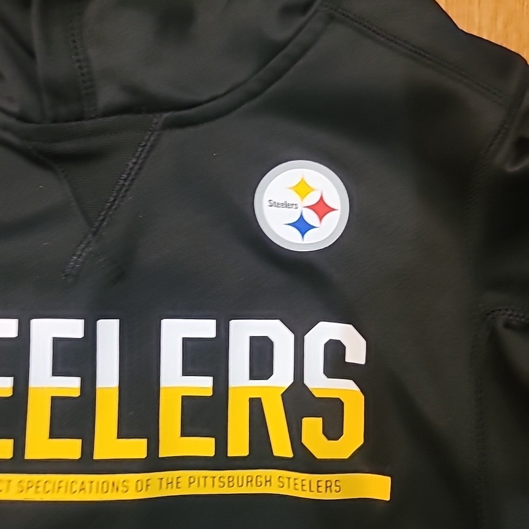 Nike Therma-Fit Pittsburgh Steelers Youth Small Black Pullover Hoodie