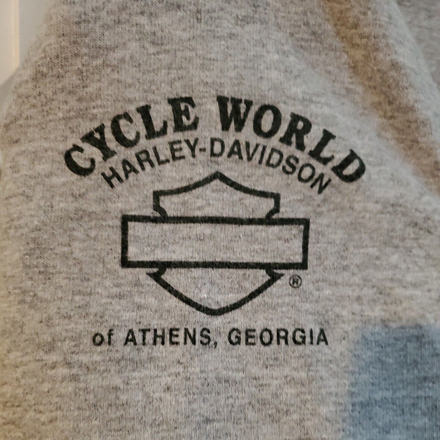 Harley-Davidson Mens Cycle World  Athens, GA Button T-Shirt Size M O1