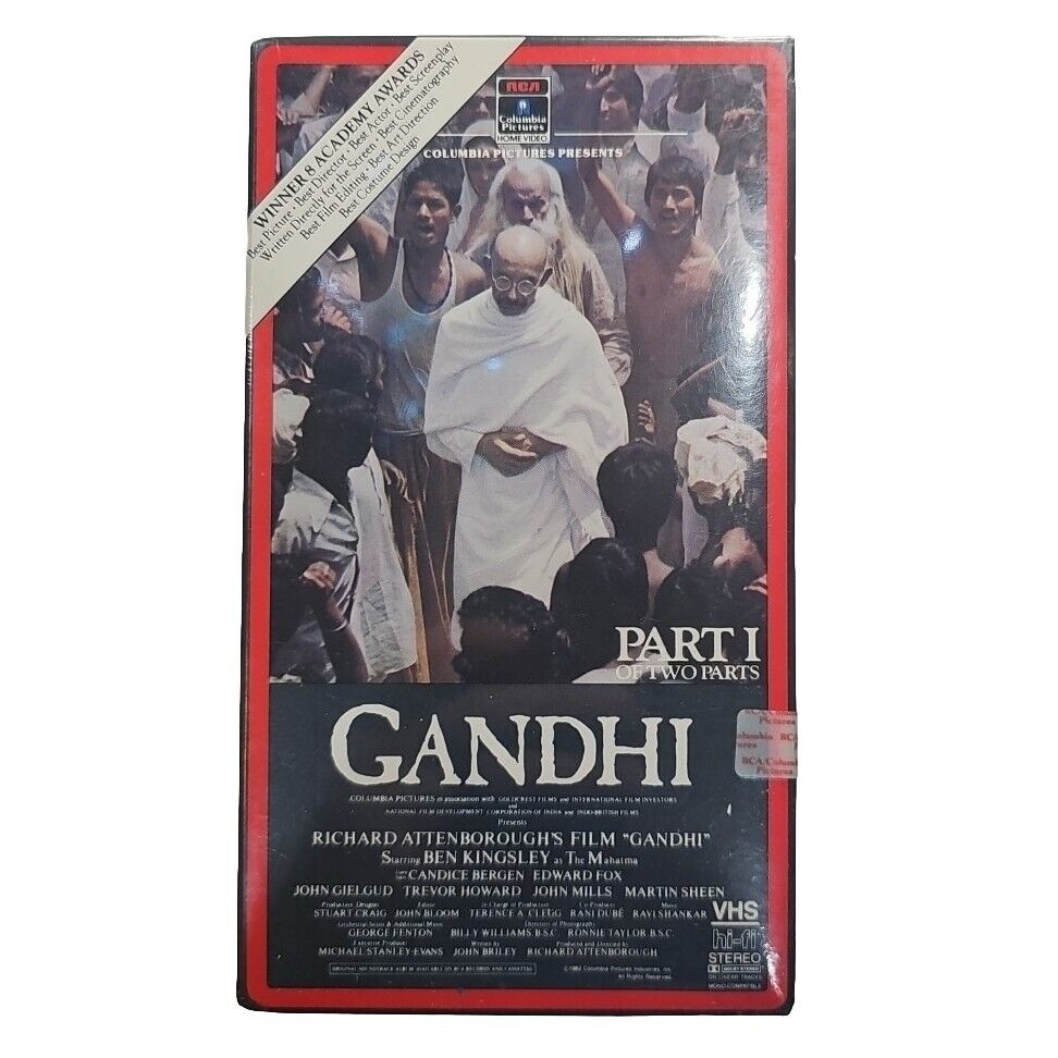 GANDHI VHS Factory Sealed RCA Columbia Tape Part I  II Ben Kingsley VTG OOP 1986