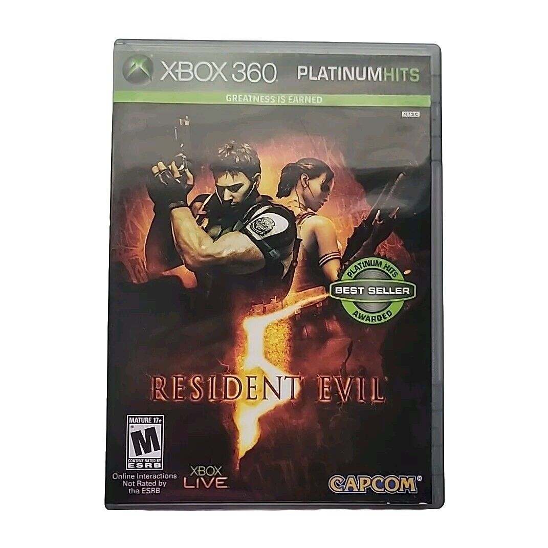 Resident Evil 5 Xbox 360 Platinum Hits Complete CIB