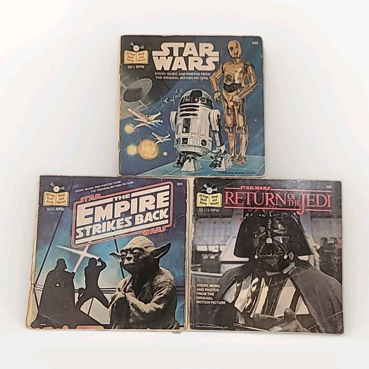 1979-1983 Lot 3 STAR WARS Book & Record Sets EMPIRE & JEDI CM3446