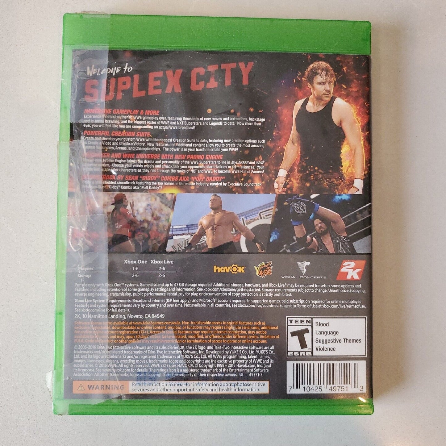 WWE 2K17 (Microsoft Xbox One, 2016) CIB COMPLETE TESTED