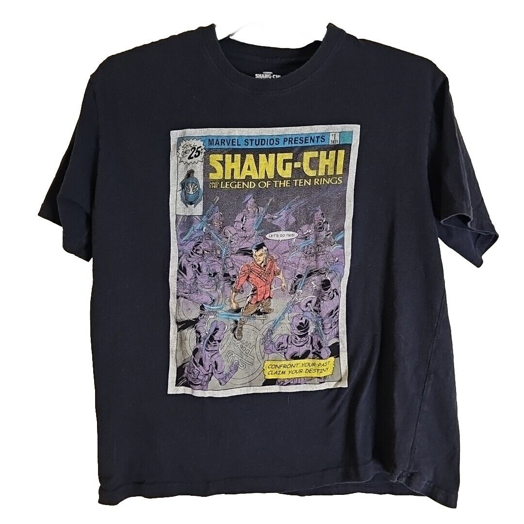 Marvel Mens Graphic T Shirt XL Black Solid Pullover Short Sleeve Shang-Chi