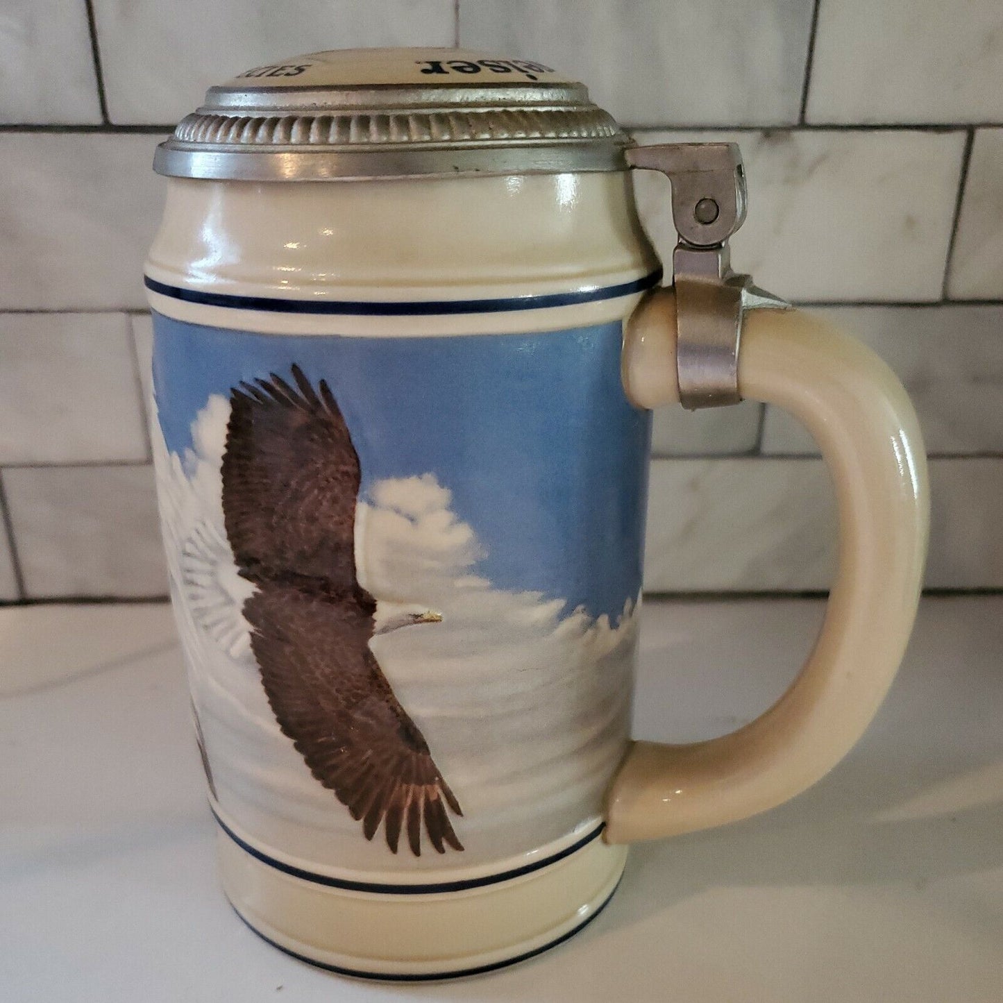 VTG 1989 Anheuser Busch Endangered Species Bald Eagle Budweiser Beer Stein KS21