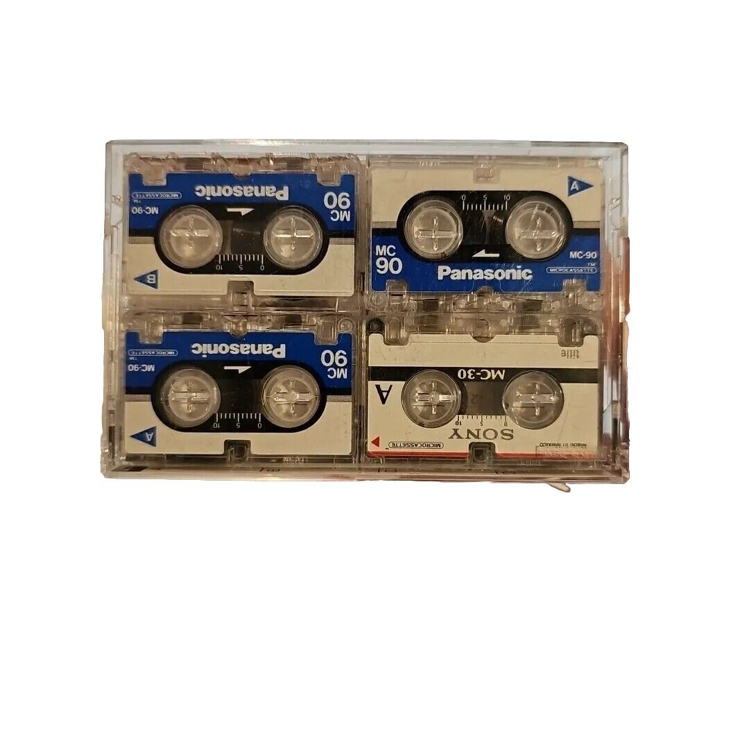 (4) Micro Cassette Tape 3 x MC-90 Tapes Panasonic, 1 x MC-30 