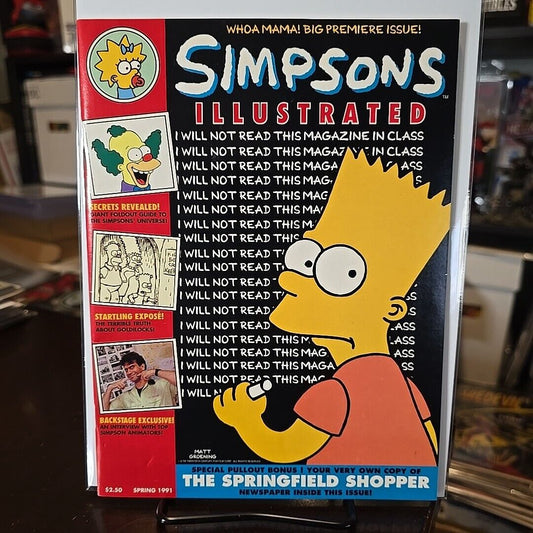 Simpsons Illustrated Premiere Issue Spring 1991 Magazine with Inserts VF+!