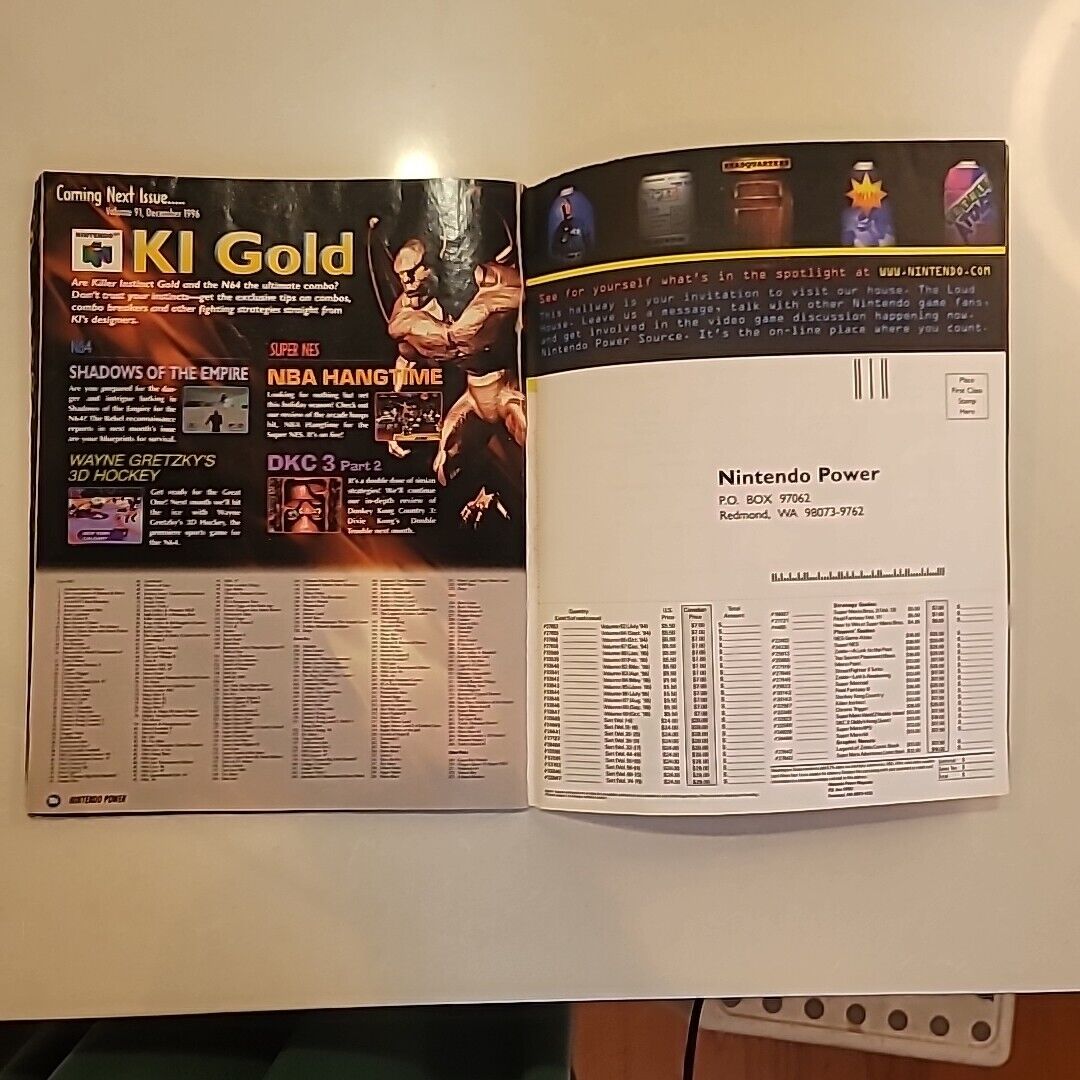 Nintendo Power Magazine November 1996 Volume 90 (No Poster)