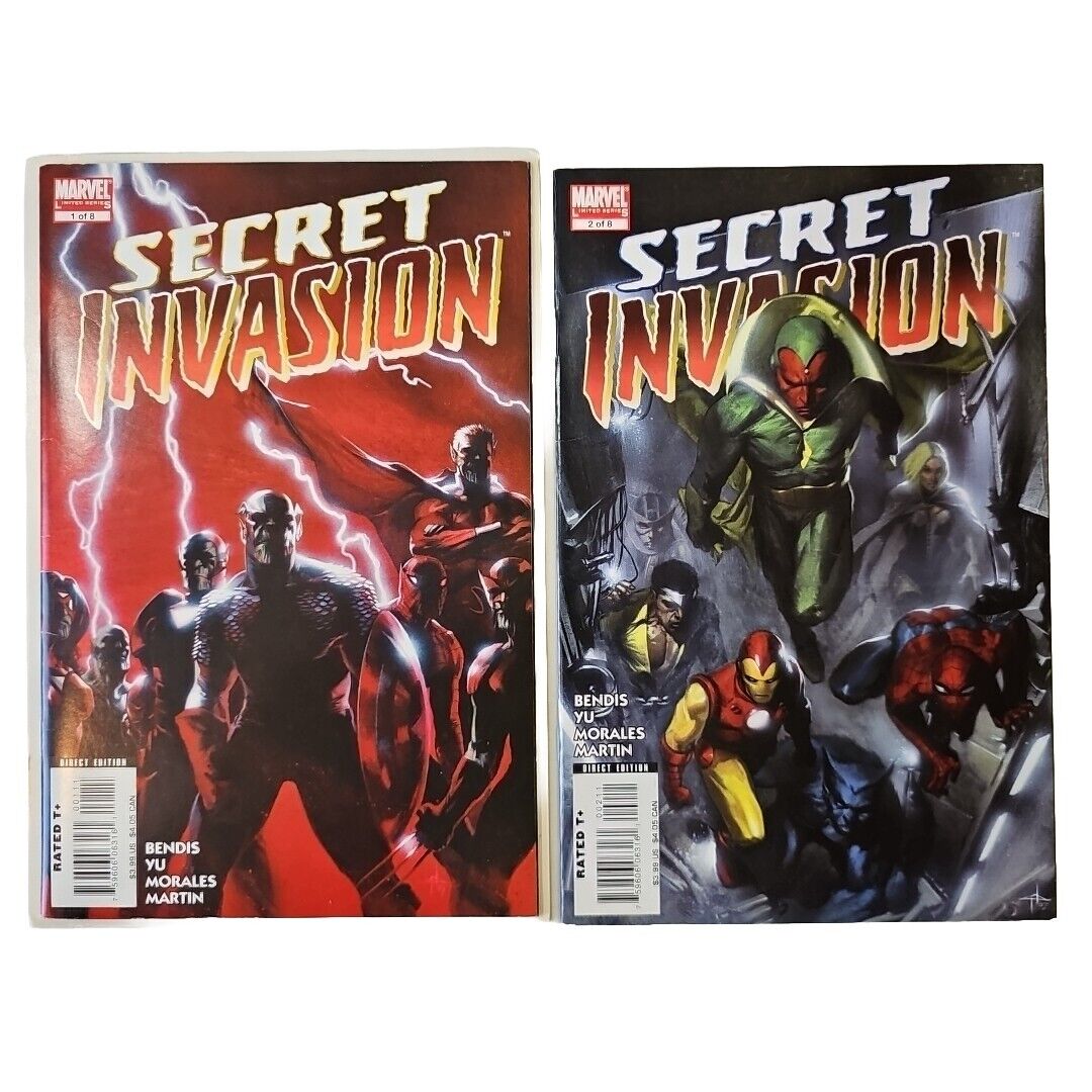 SECRET INVASION #1 And #2 (MARVEL, 2008) VF Bendis