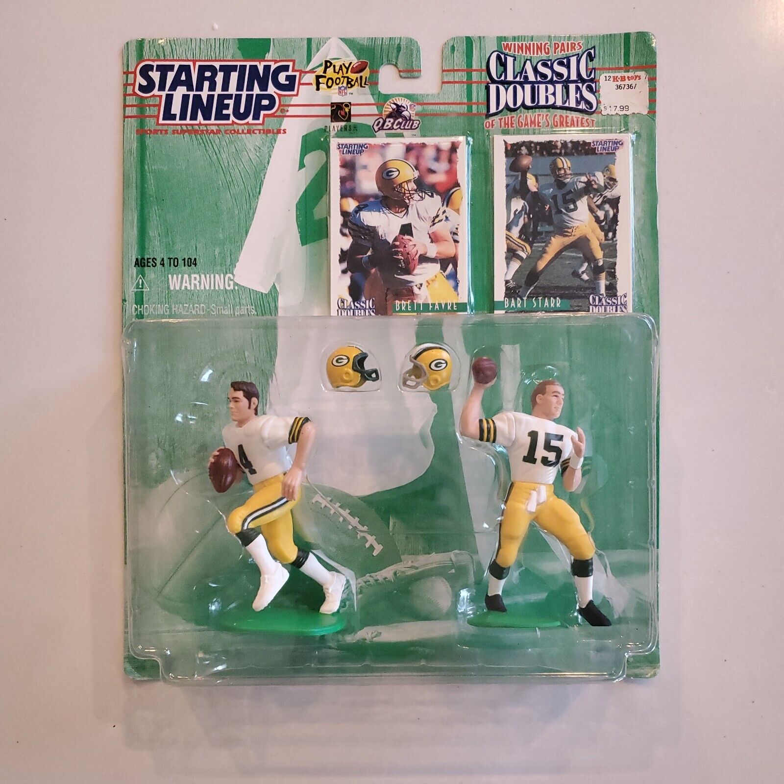 1997 Starting Lineup Classic Doubles Brett Favre / Bart Starr Green Bay Packers