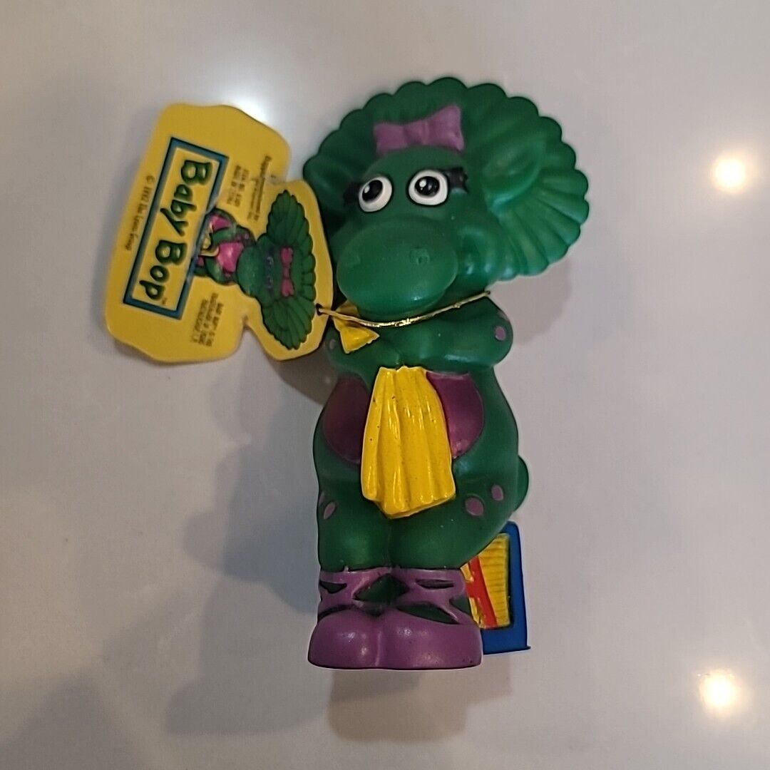 Vintage 1992 - Barney The Dinosaur - Baby Bop 7" Coin Bank -