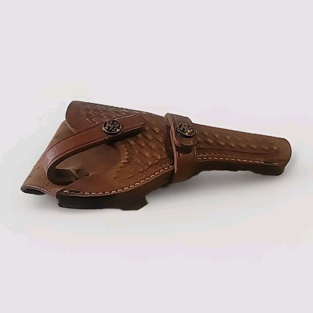 Brauer Bro's MFG. CO. St. Louis Brown Leather Basketweave Holster H E/9