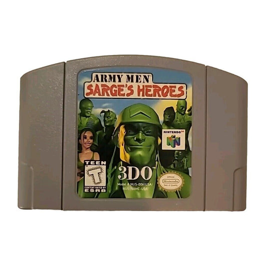 Army Men Sarge's Heroes Nintendo 64 Vintage Video Game Pak ONLY TESTED Rated T