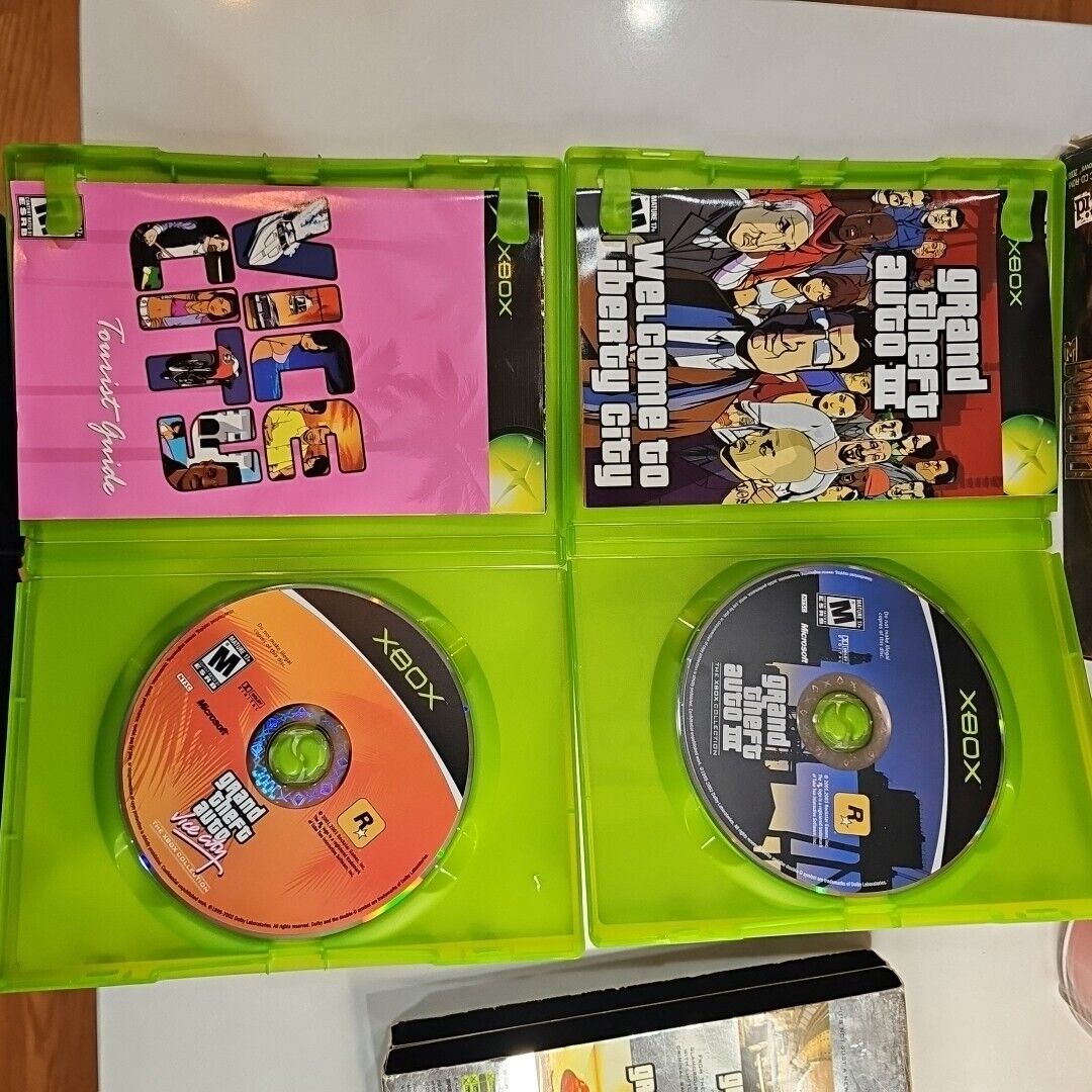 Grand Theft Auto Double Pack (Microsoft Xbox, 2003) Complete w/Posters - Tested