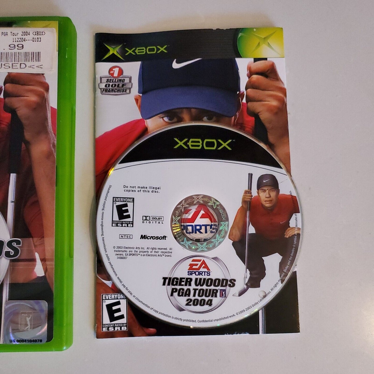 Tiger Woods PGA Tour 2004 (Microsoft Xbox, 2003) Complete w/ Manual CIB SB2