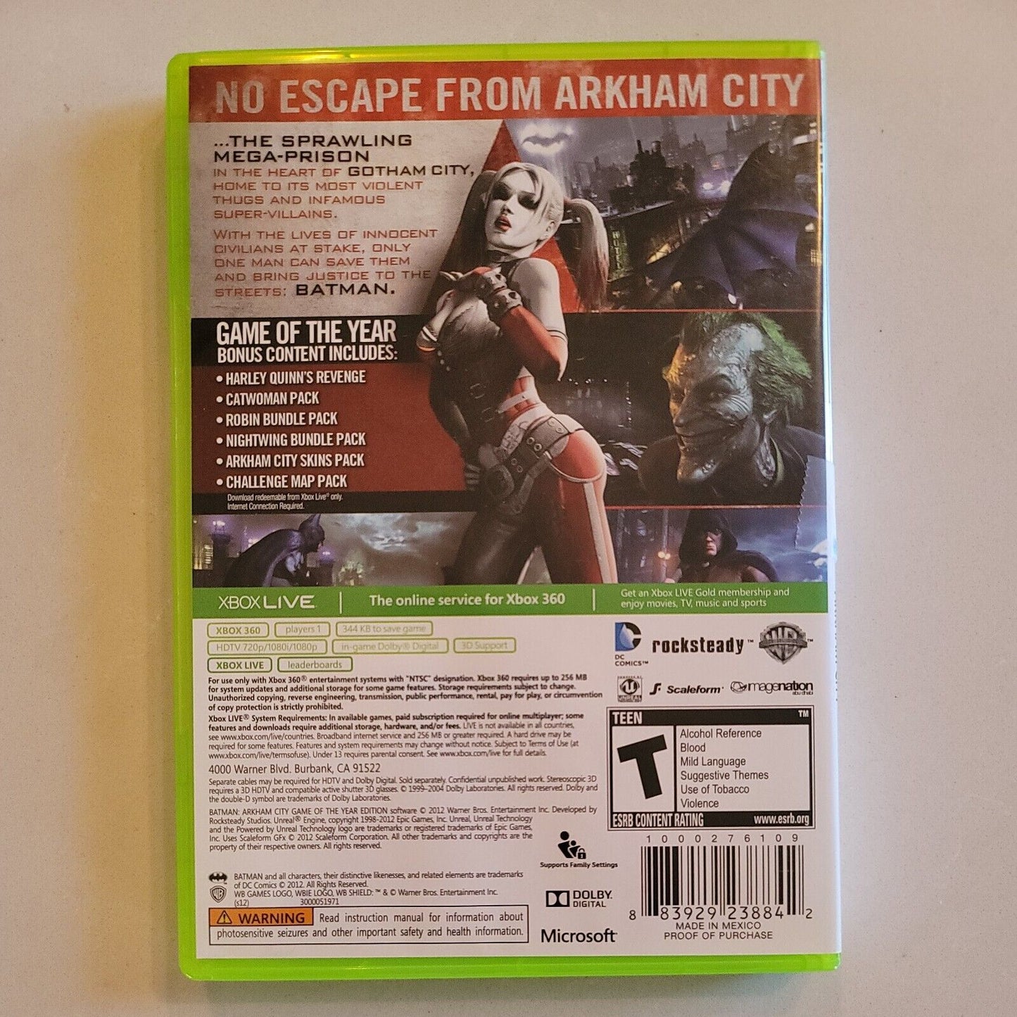 Batman: Arkham City Game of the Year Edition Microsoft Xbox 360 CIB Complete BB3