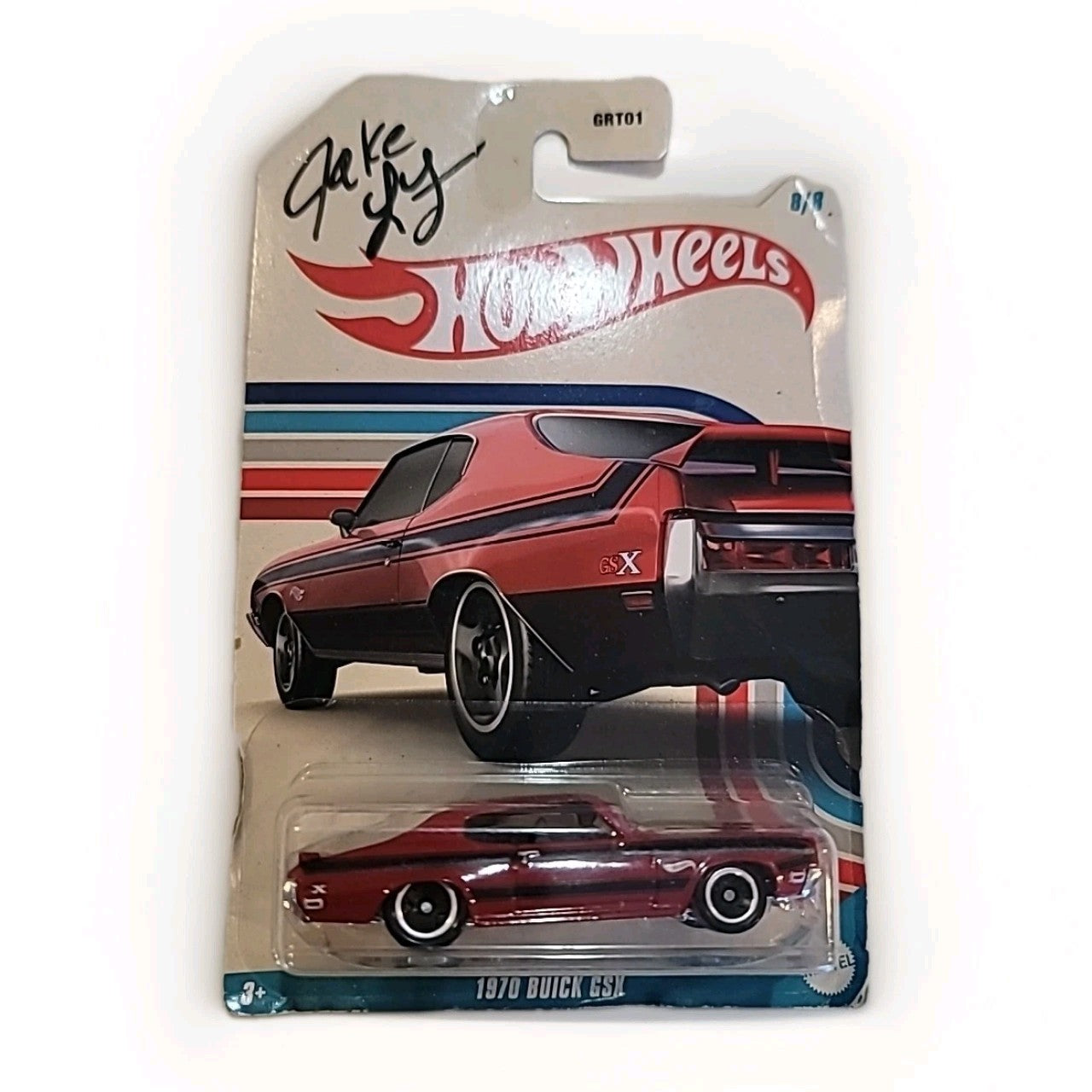 Hot Wheels 1970 BUICK GSX Red 8/8 Signed Jake Ly