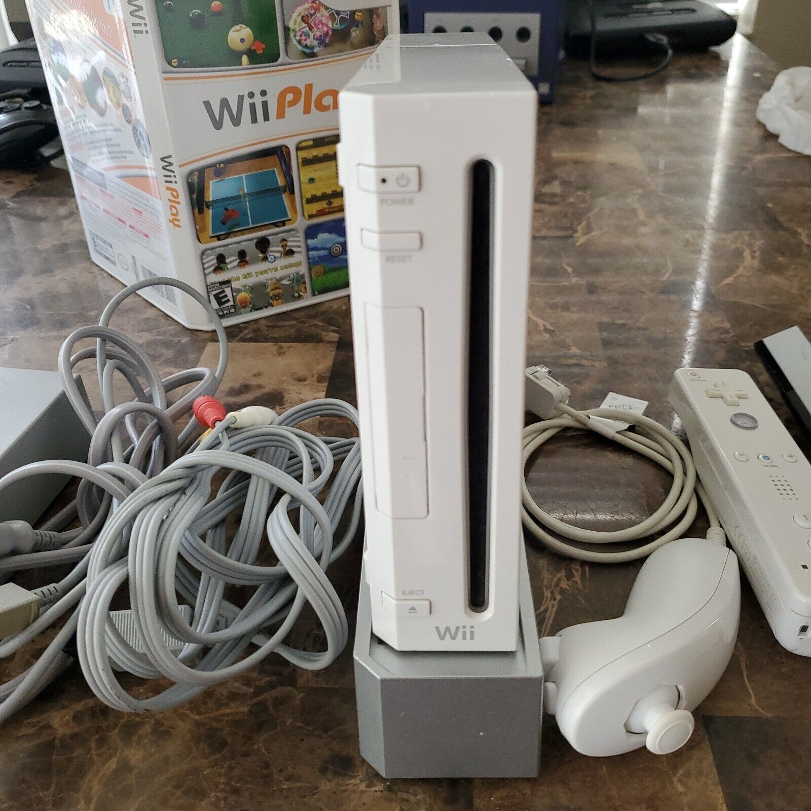 Nintendo Wii Console - TESTED with Accessories & Wii Play