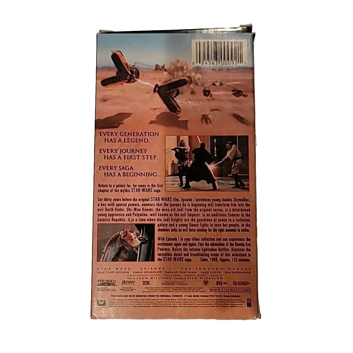 Star Wars Episode 1 The Phantom Menace VHS