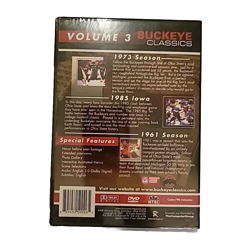 Buckeyes Classics “1973 Season, 1985 Iowa, 1961 Season"  (DVD) Vol 3…BRAND NEW 