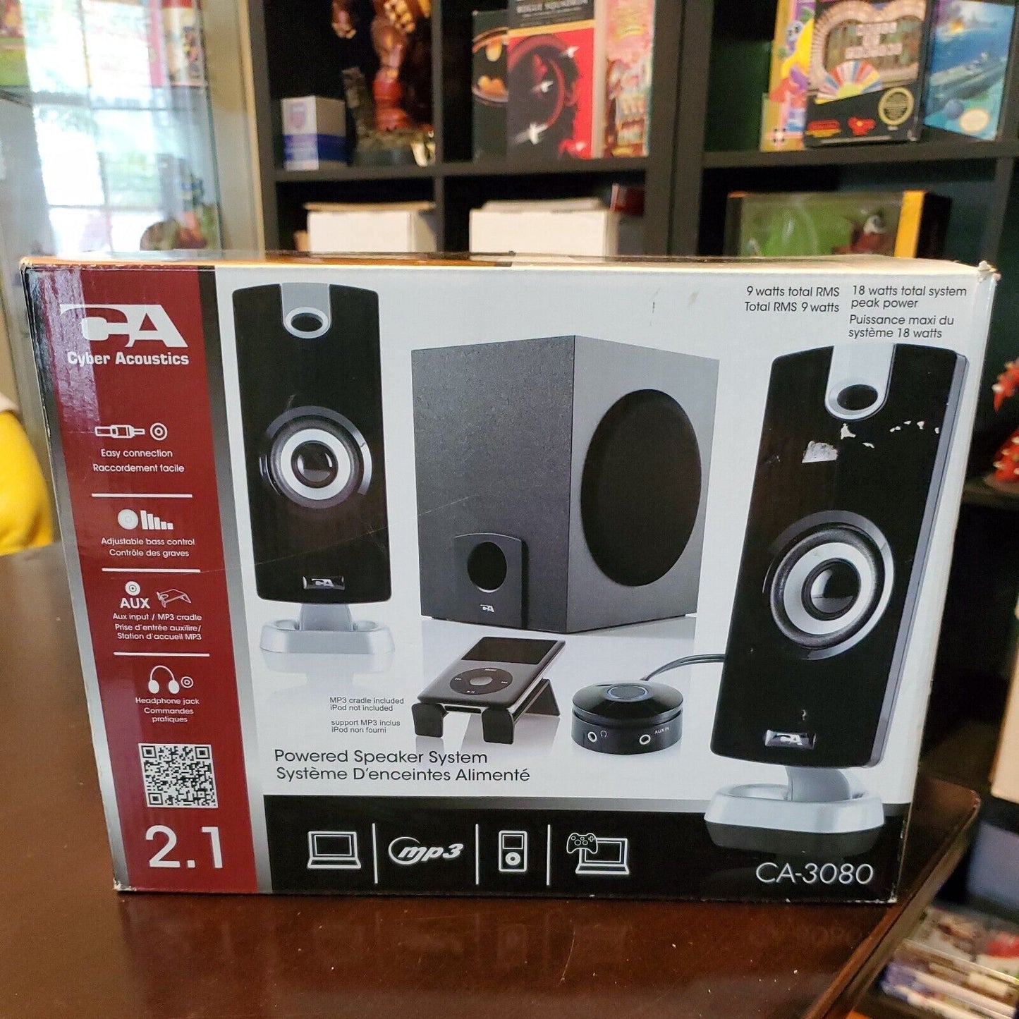 Brand New Cyber Acoustics CA-3080 18W Powered 2.1 Speaker System w/Control Pod