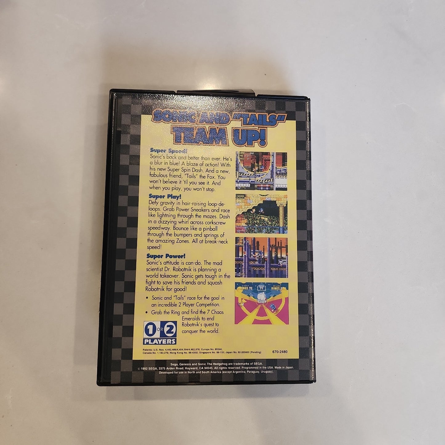 Sega Genesis Sonic The Hedgehog 2 1992 Authentic Cartridge CIB