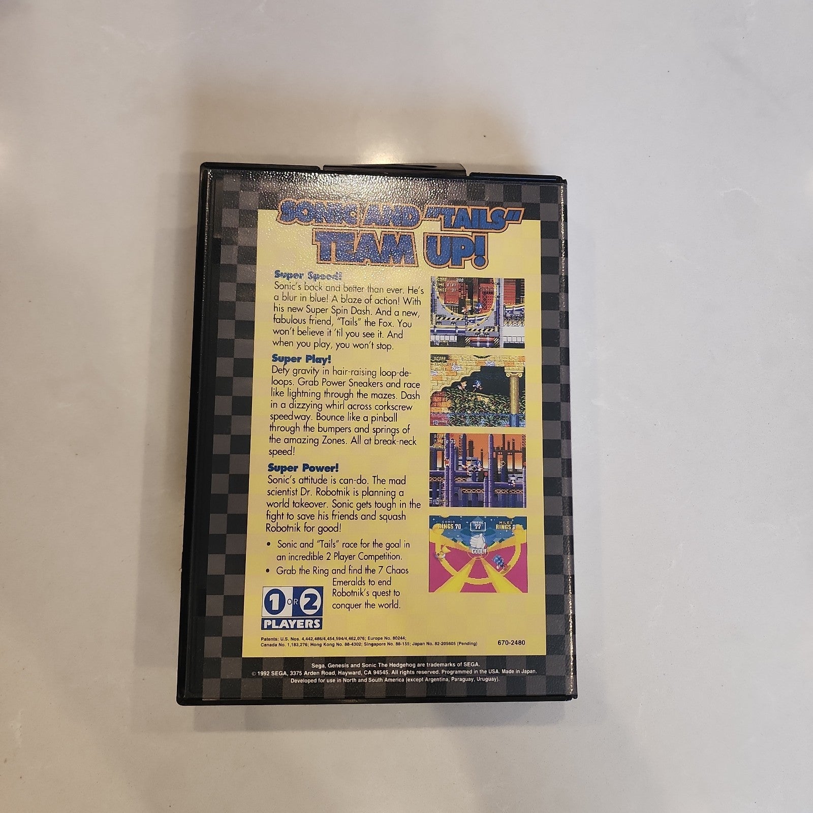 Sega Genesis Sonic The Hedgehog 2 1992 Authentic Cartridge CIB