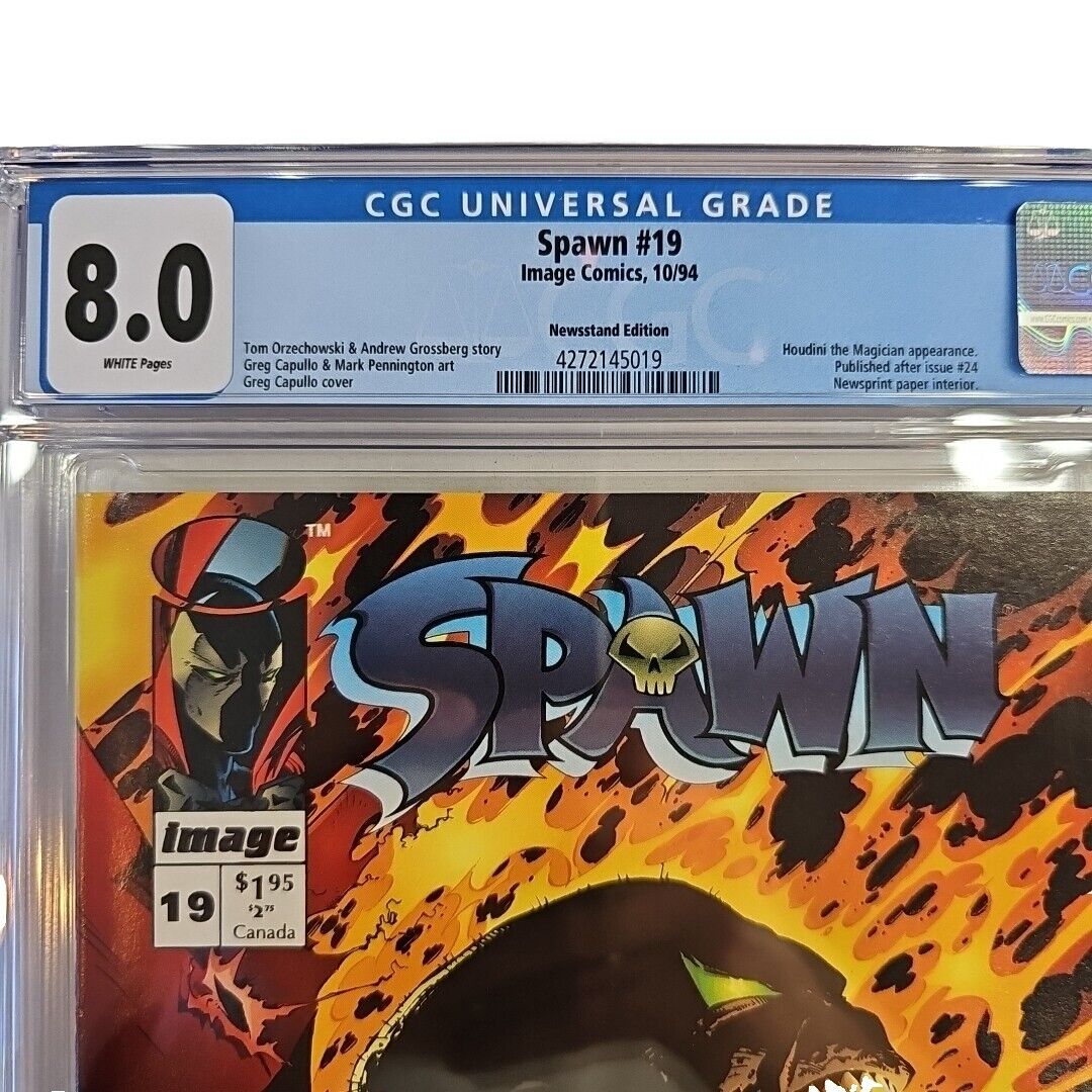 SPAWN (1992 Series) #19 NEWSSTAND CGC 8.0 Comics Book