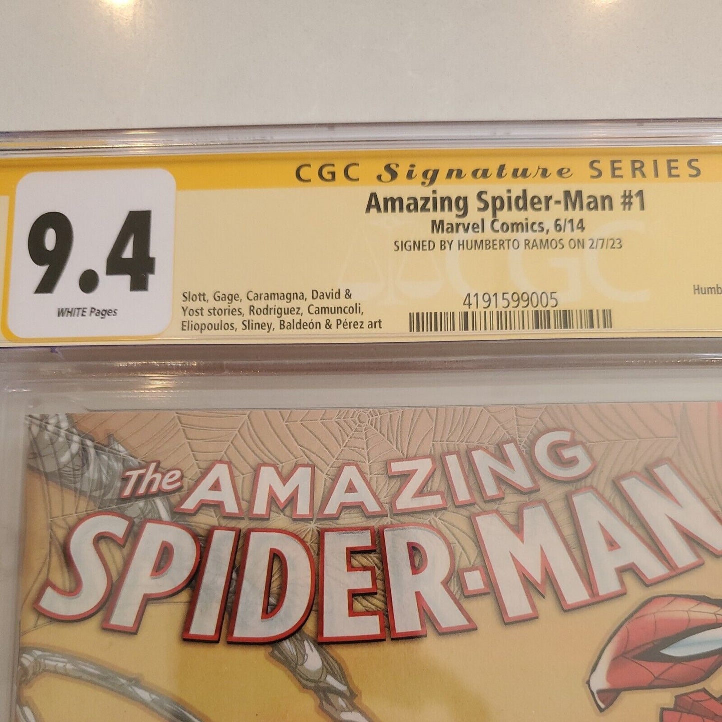 Amazing Spider-Man #1 CGC 9.4 SS 1st Cindy Moon SILK 2014 HUMBERTO RAMOS COVER