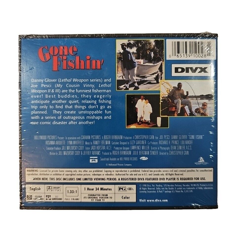 Gone FISHIN New Sealed DivX Movie Disc NOT A DVD Rare!