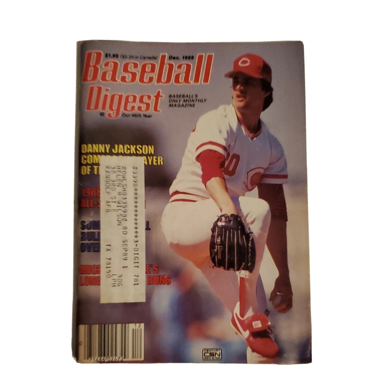 Vintage Baseball Digest Magazine - Dec 1988 - Danny Jackson Cincinnati Reds