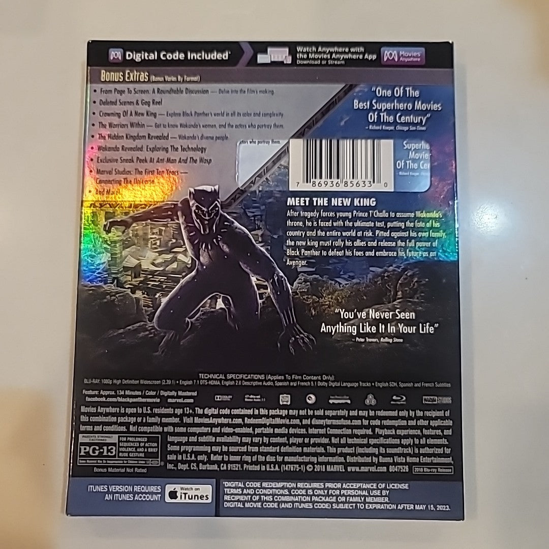 Black Panther (Blu-ray, 2018) Sealed With Slipcover 